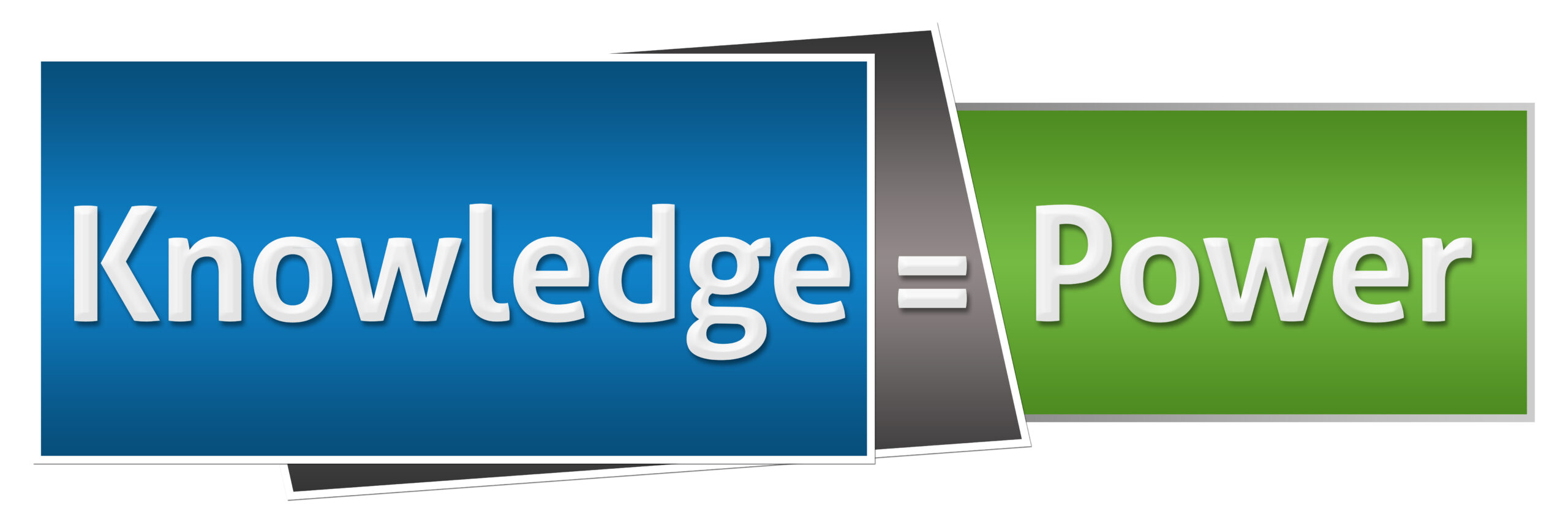 Knowledge Is Power Green Blue Horizontal